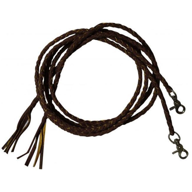 Leather Braided Split Reins, 6.5 ft.
