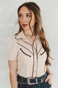 The Bethany Suede Puff Sleeve Top