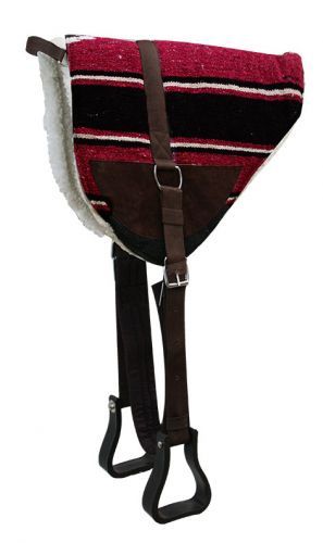 Navajo Bareback Saddle Pad with Kodel Fleece Bottom, Color: Burgundy