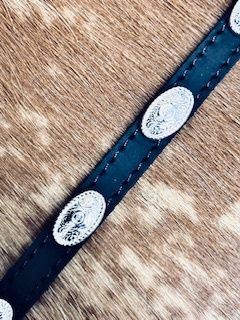 Hat Band Black w/ conchos