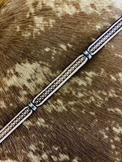 Leather-Tooled and String Woven Hat Band