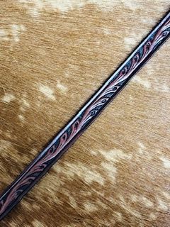 Thin Leather Tooled Hat Band