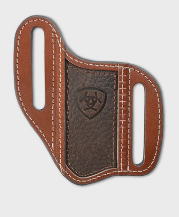 ARIAT EMBOSSED SHIELD BROWN SHEATH KNIFE SHEATH