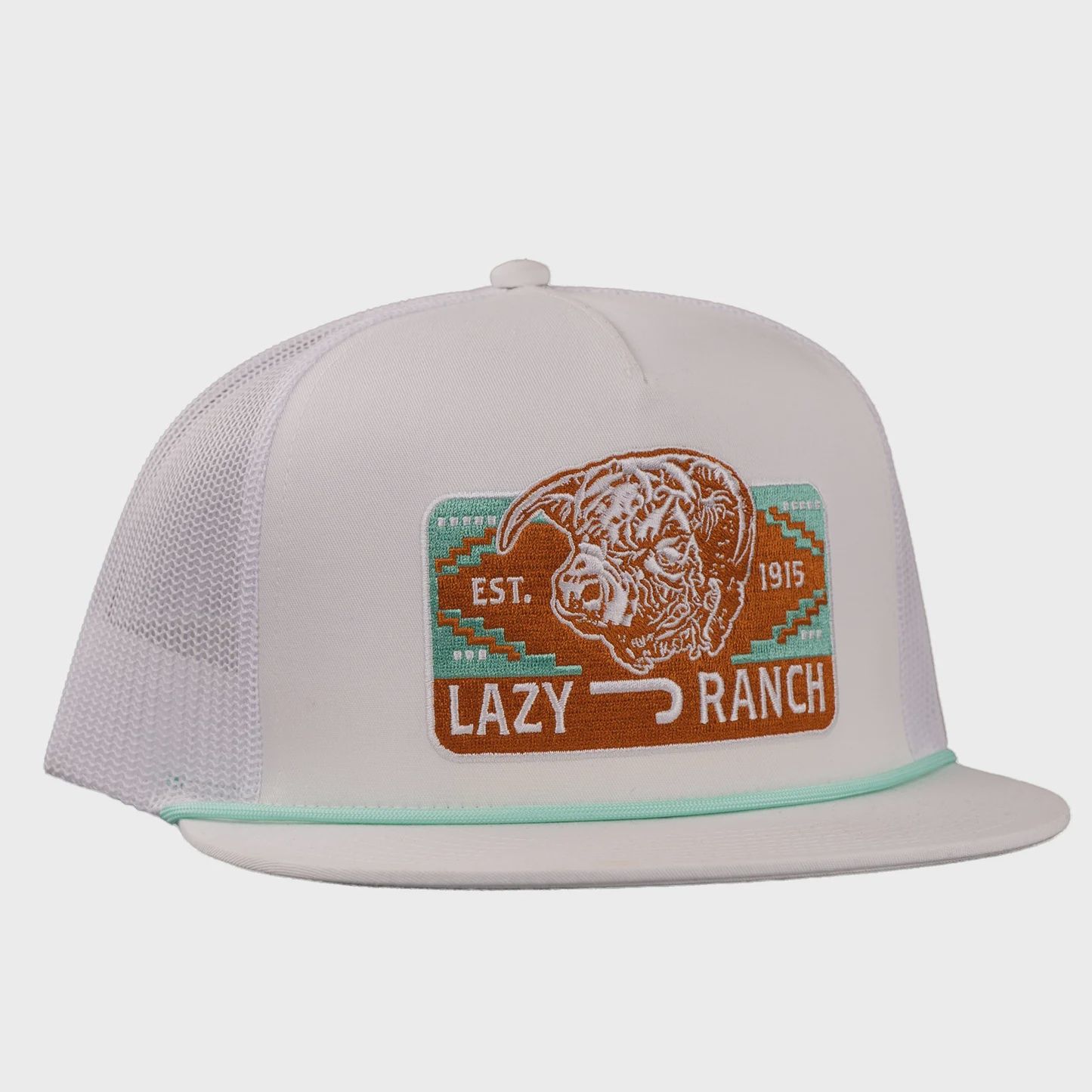 Lazy J Ranch White Presidio Classic Rope Trucker Hat