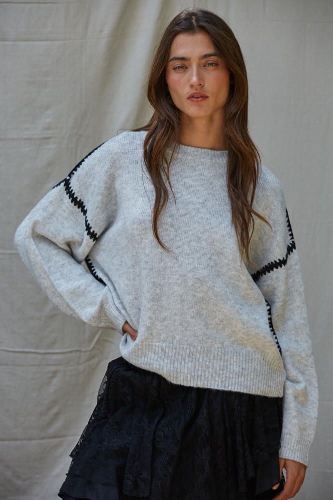 Light Heather Grey Sweater