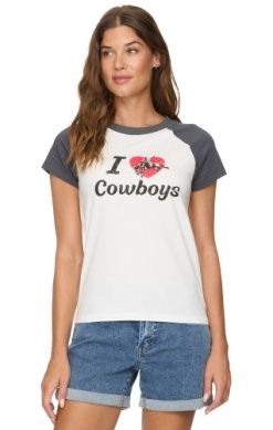 I HEART COWBOYS SS RAGLAN GRAPHIC TEE