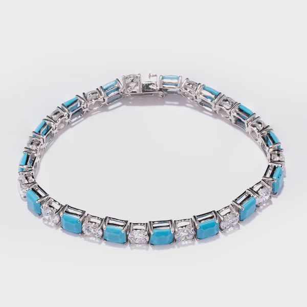 Clear And Turquoise Bracelet