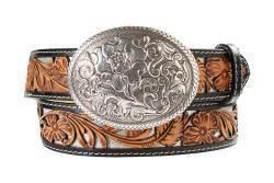 Nocona Ladies Belt 1 1/2 Filigree Silver Glitter