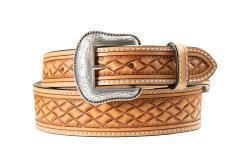 Nocona Mens Belt 1 7/8-1 1/2 Large Basketweave Natural
