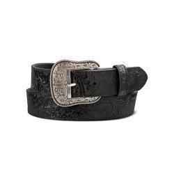 Ariat Ladies Belt 1 1/2 Floral Embossed Black