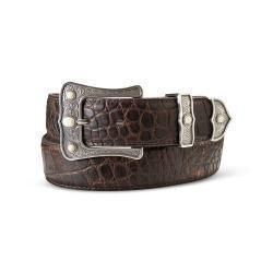 Ariat Ladies Belt 1 1/2" Croco Print 3Pc Buckle Brown