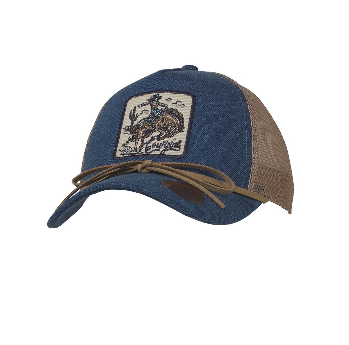 Ranch Craft Originals Ladies Snap Back Cap Cowgirl Ribbon Denim