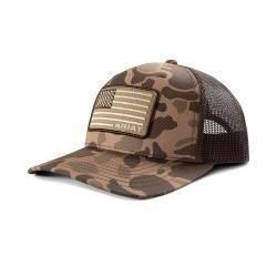 Ariat Youth Boys Cap Snap Back Camo Flag Brown