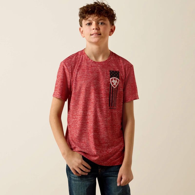 Boys Ariat Patriot Stripe T-Shirt