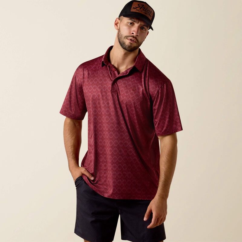 All Over Print Heathered Classic Fit Polo