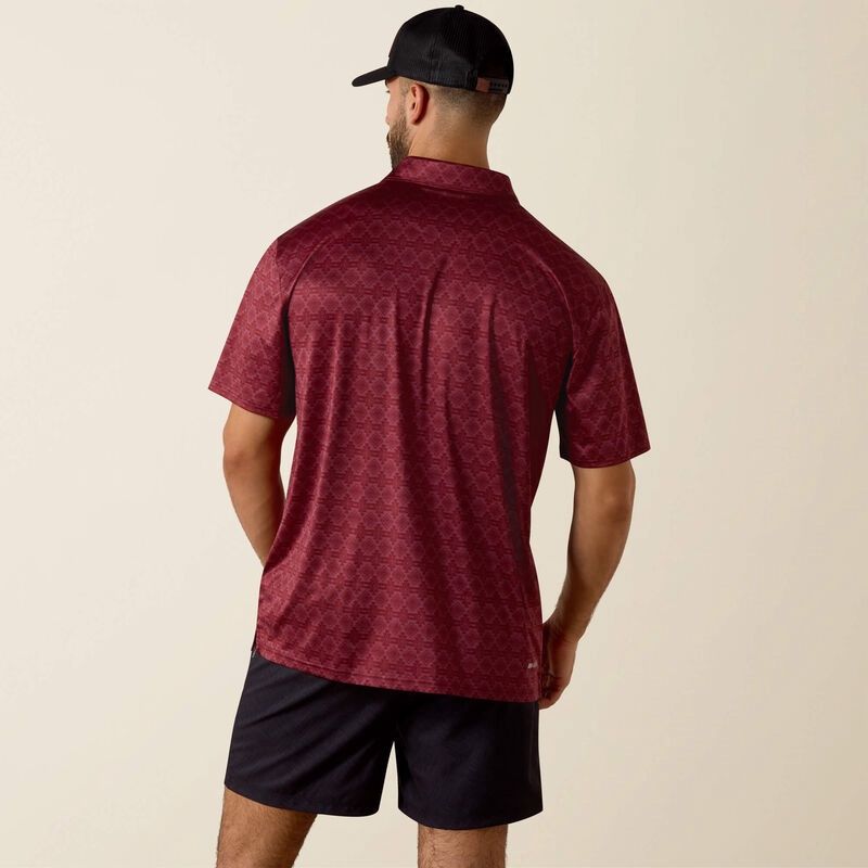 All Over Print Heathered Classic Fit Polo