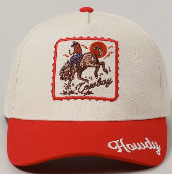 Detailed Cowboy Horse Embroidery Two-Tone Cap