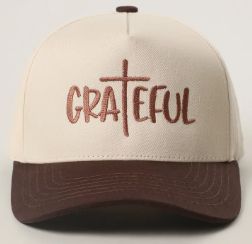 Grateful Embroidery Two-Tone Trucker Hat, Color: Brown