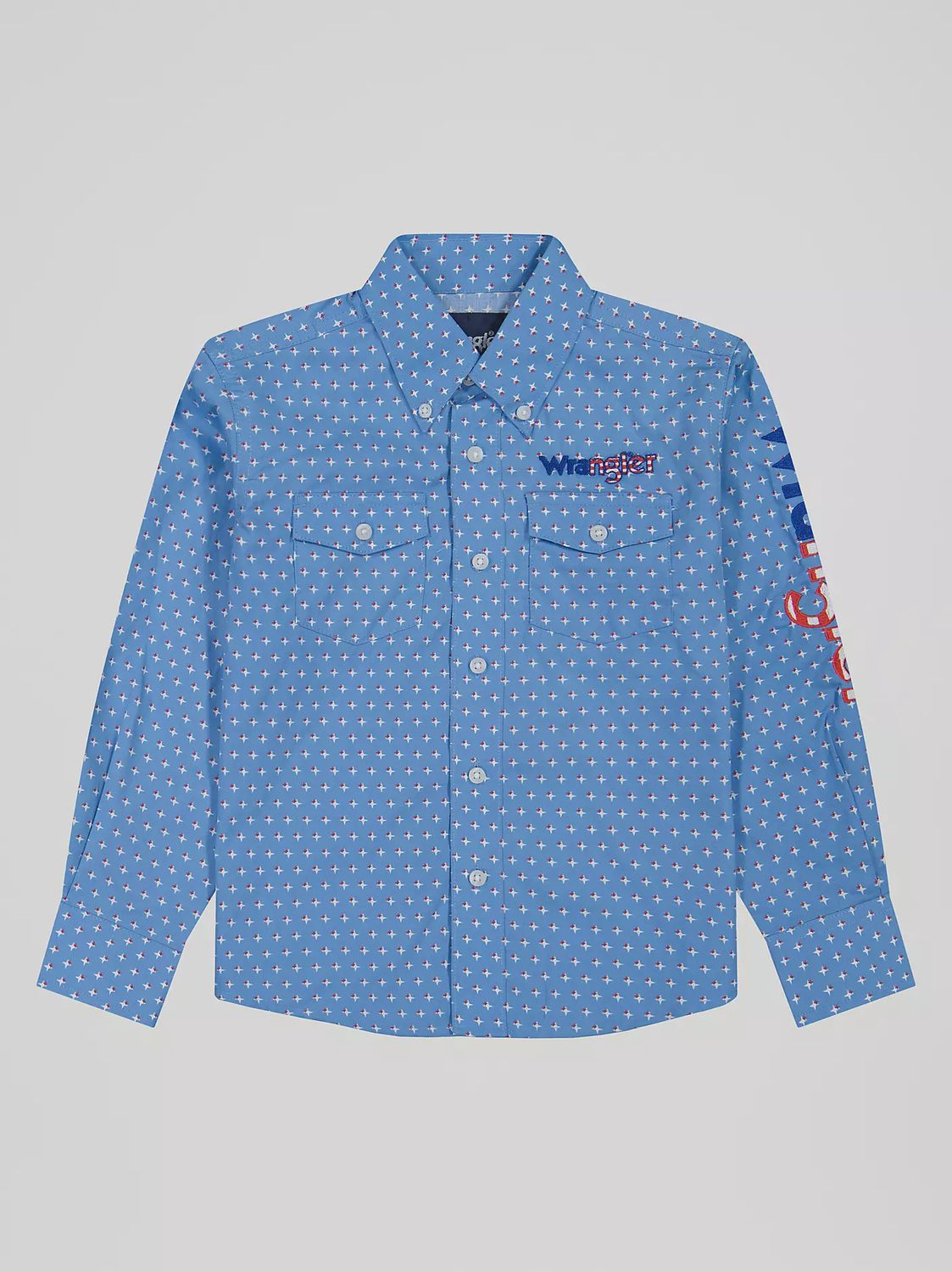 Boy's WranglerÂ® Logo Long Sleeve Western Snap Shirt