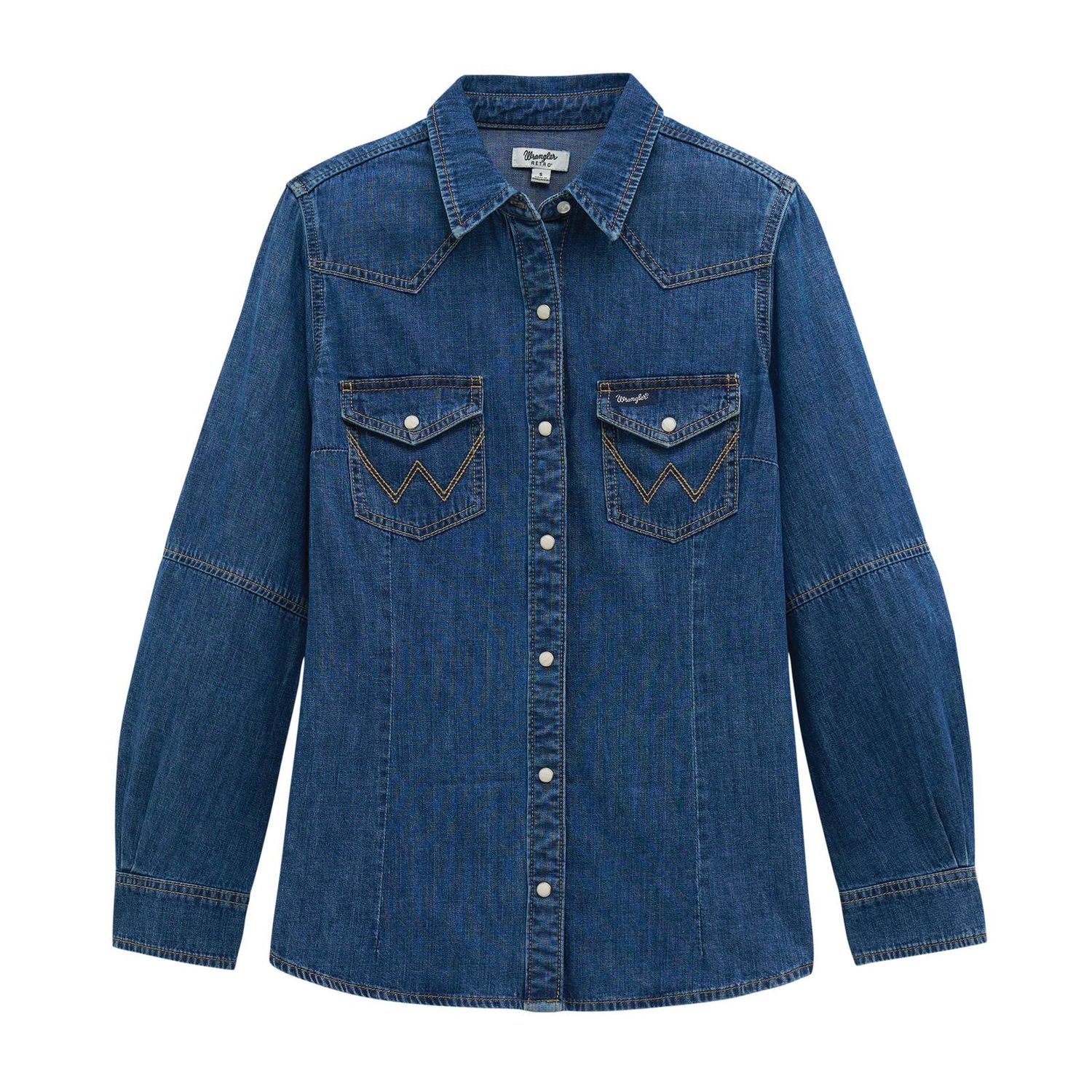 Women's Barrel Sleeve Denim Western Snap Shirt