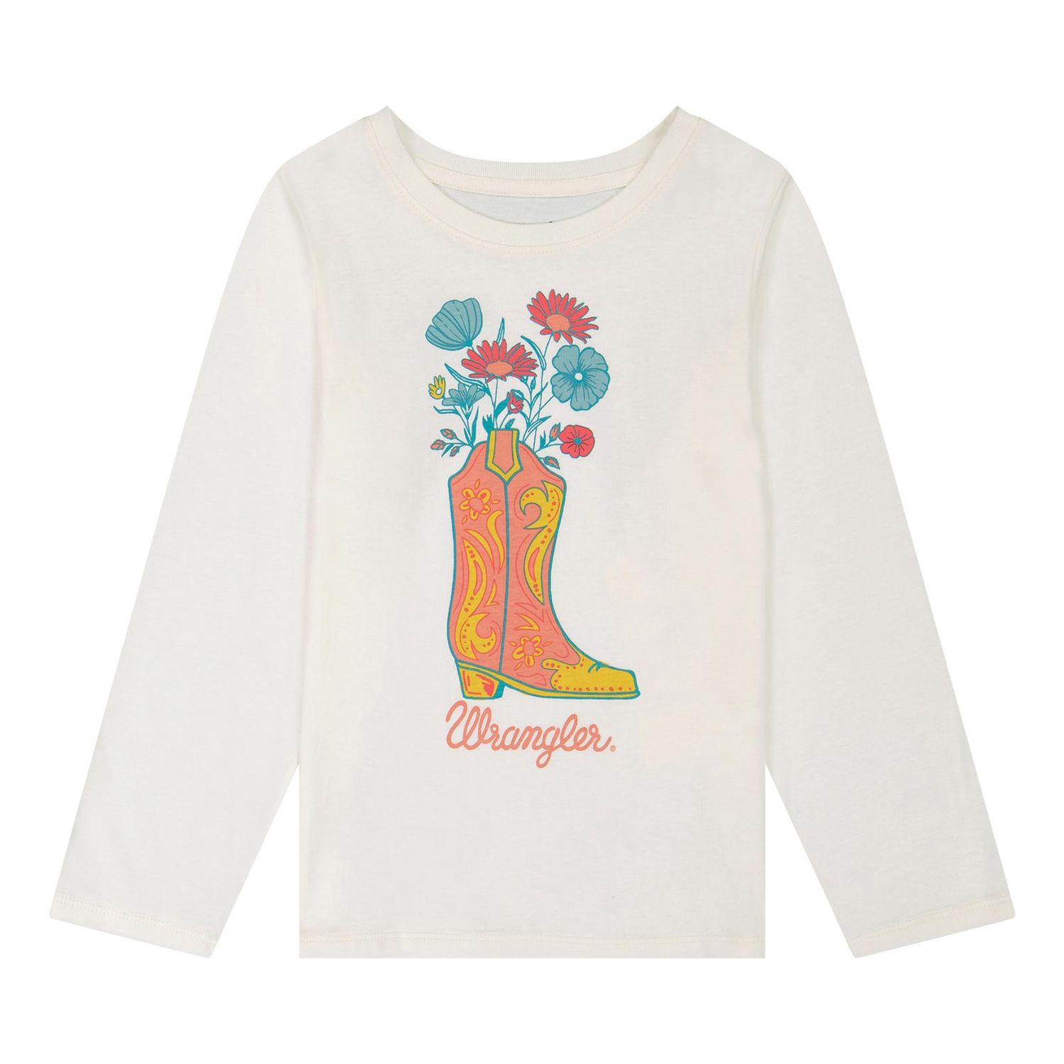Girl's Long Sleeve Floral Western Graphic Tee