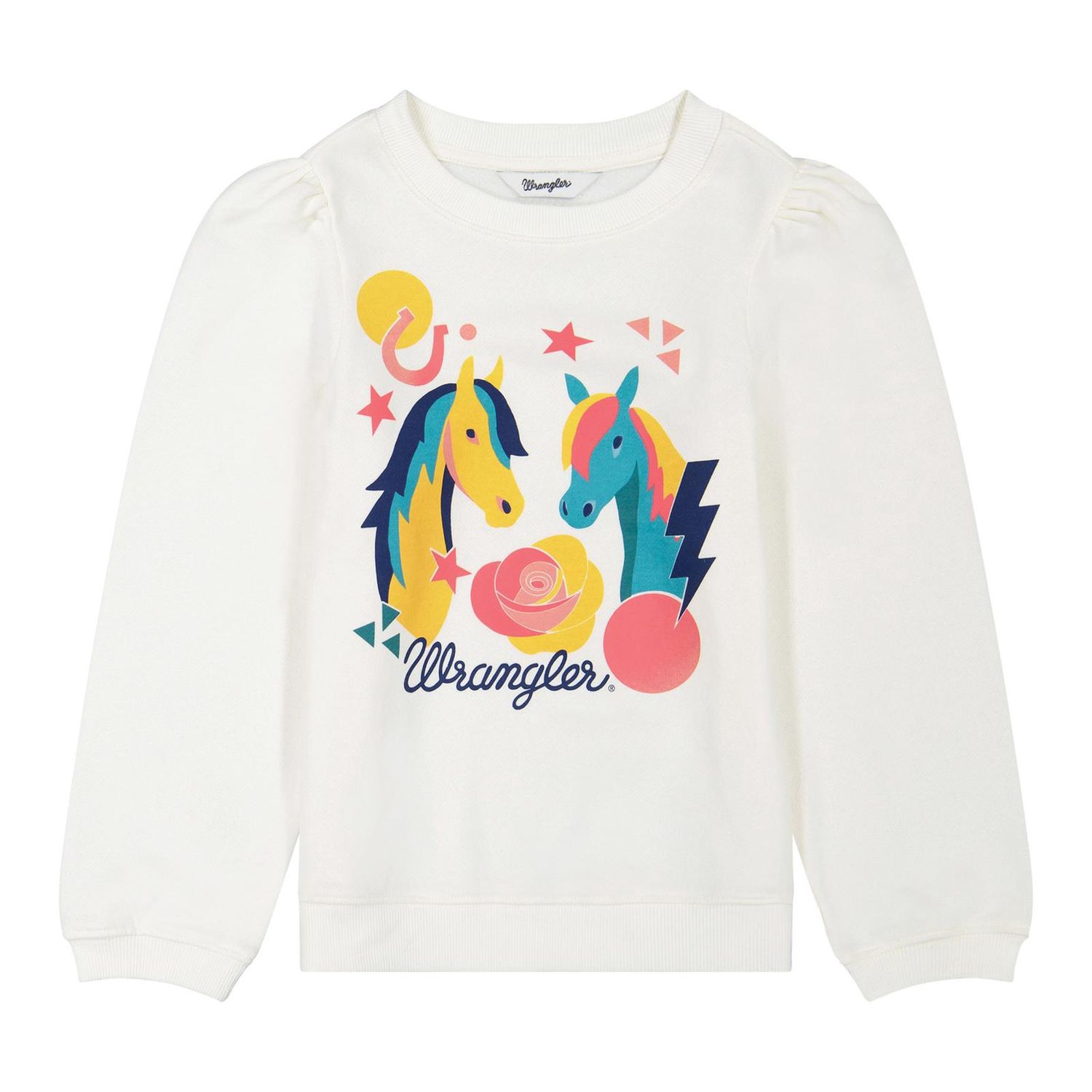 Girl's Puff Sleeve Graphic Fleece Sweatshirt