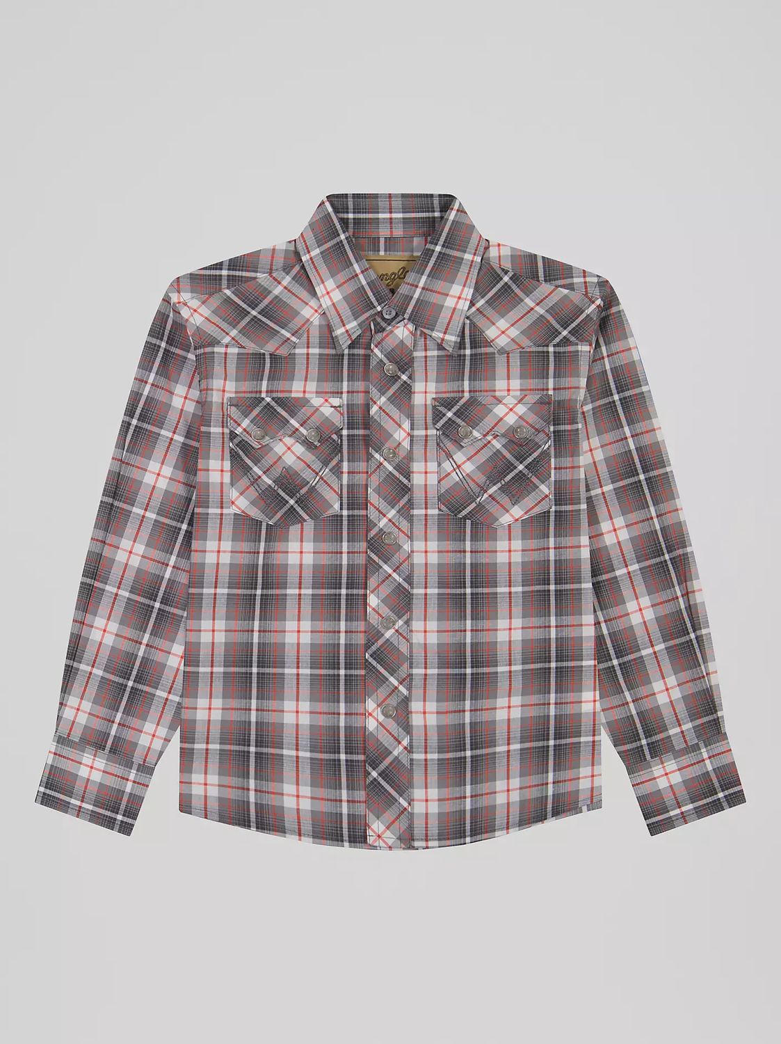 Boy's Wrangler RetroÂ® Western Snap Plaid Shirt with Front Sawtooth Pockets