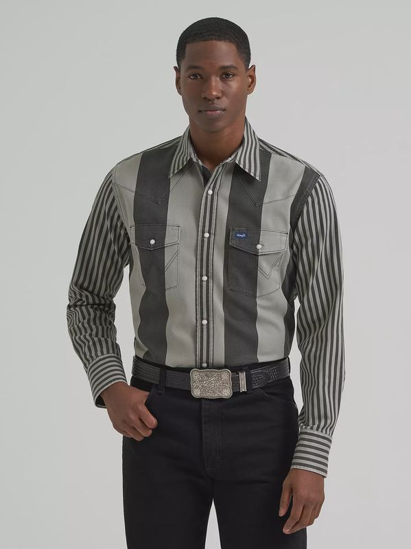 Vintage-Inspired Brushpopper Western Snap Work-Shirt