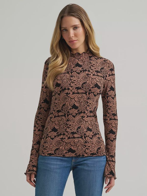 Women's Mock Neck Knit Blouse