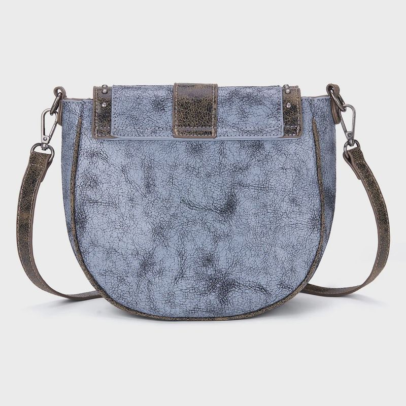 Western Buckle Studded Saddle Crossbody Bag