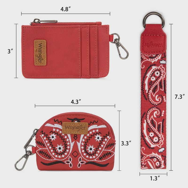 Wrangler Paisley RFID Blocking Card Coin Pouch Set