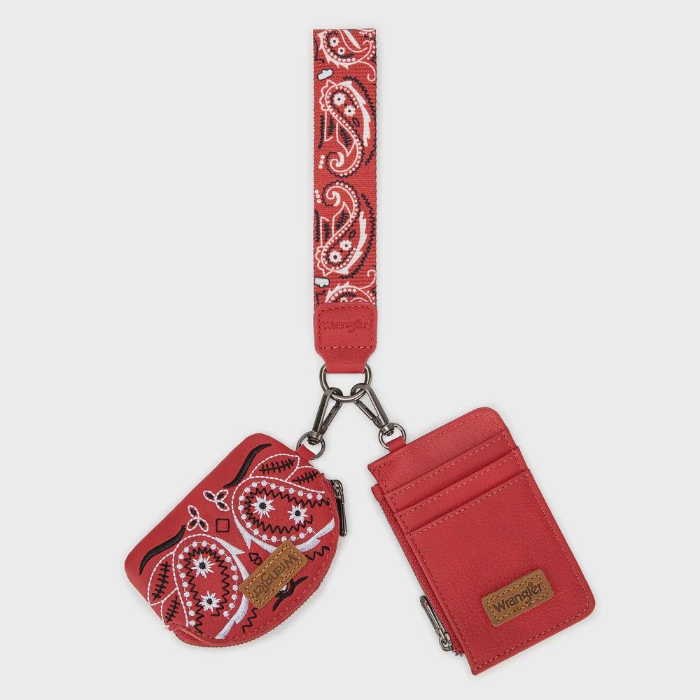 Wrangler Paisley RFID Blocking Card Coin Pouch Set