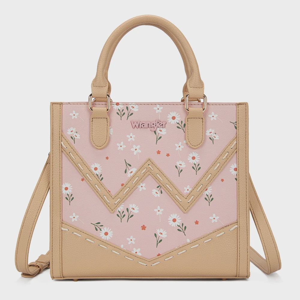 Wrangler Daisy Print Chevron Tote Crossbody Bag