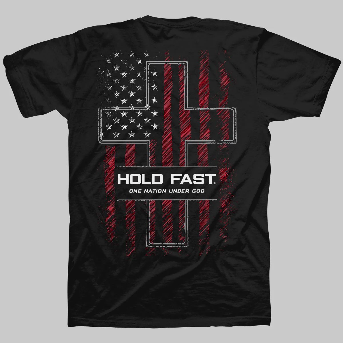 Mens T-Shirt One Nation Sketch Flag