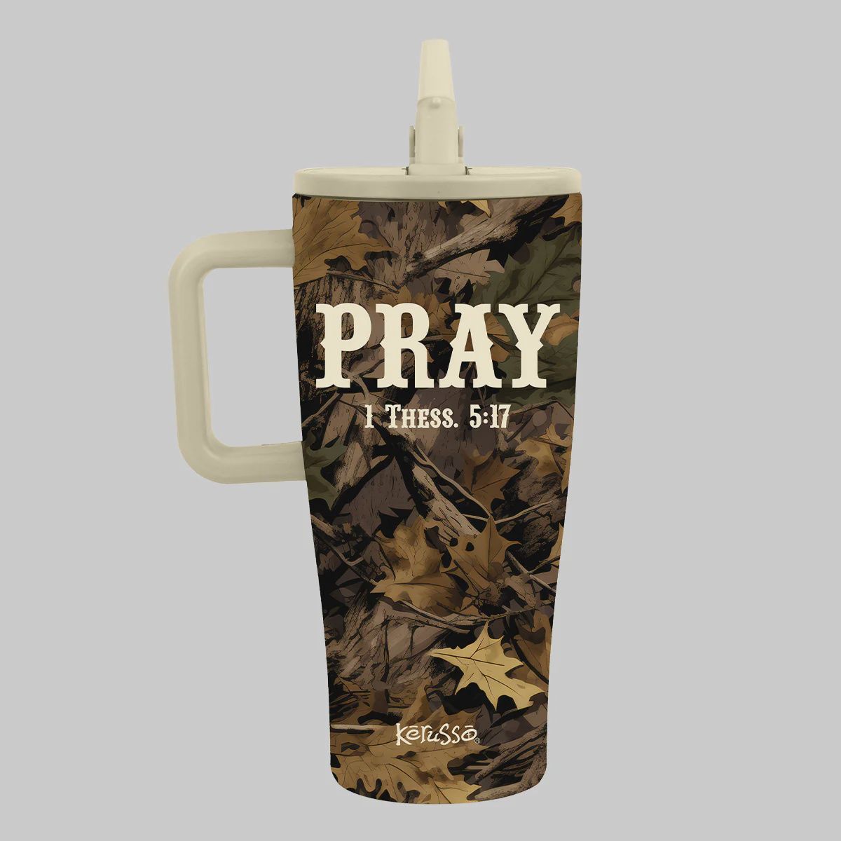 30 oz Stainless Steel Mug With Handle Pray Camo