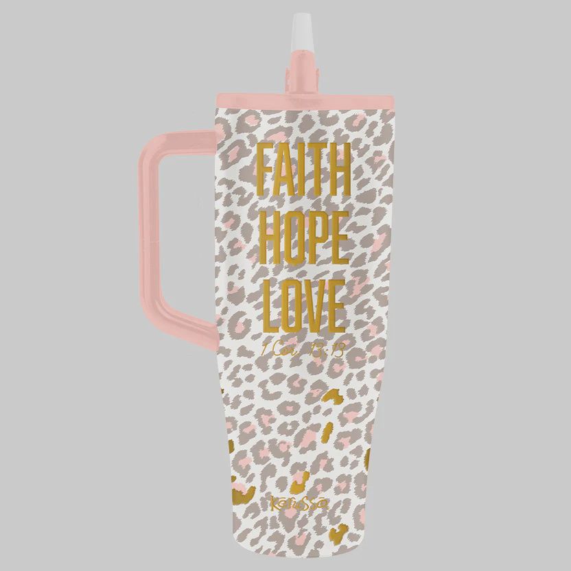 40 oz Stainless Steel Mug With Handle FHL Leopard