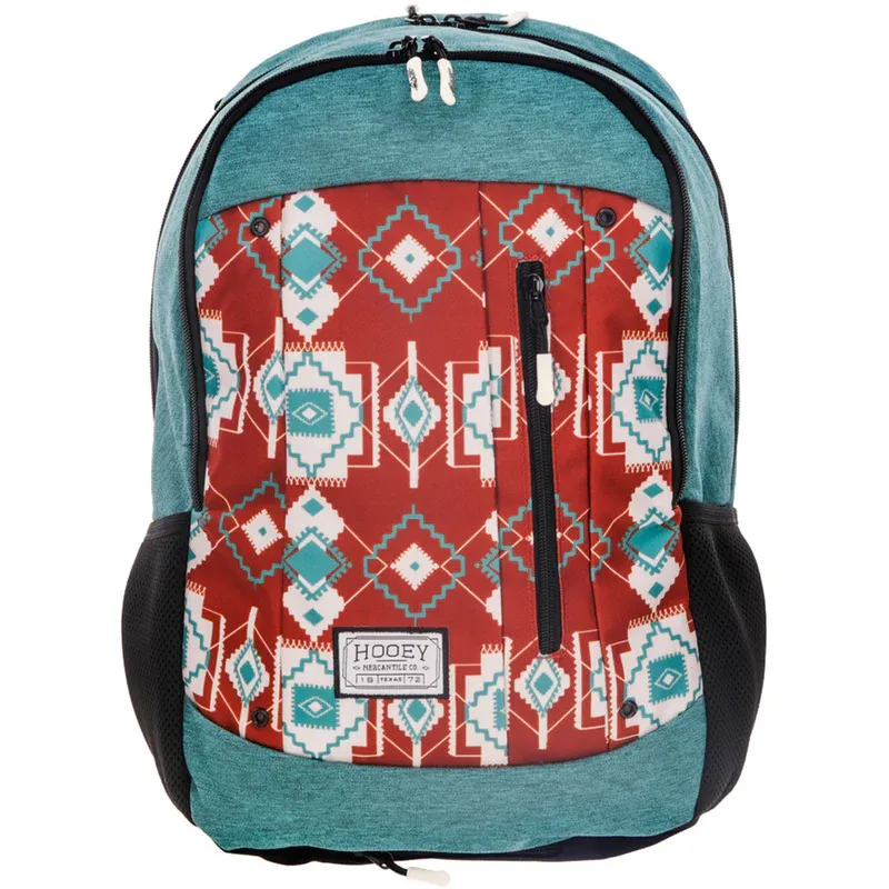 "Rockstar" Backpack Teal/Rust Aztec