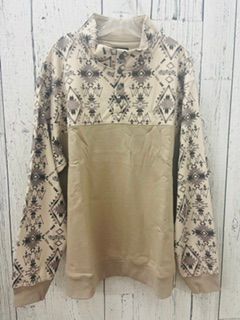 "Stevie" Pullover Tan/Aztec