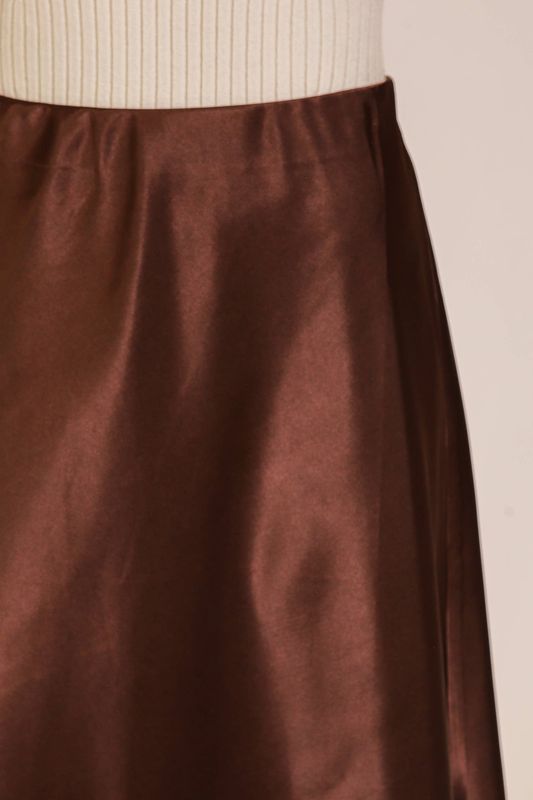 Satin midi flare skirt