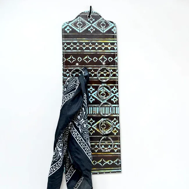 Tooled Leather Scarf Holder