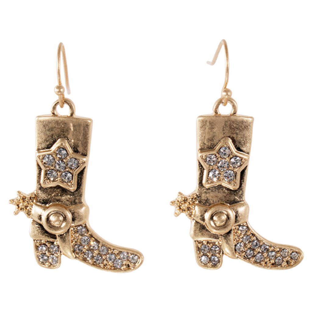 Rhinestone Boots Earrings