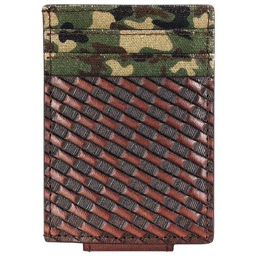 Basketweave Camo Wallet with Magnet Clip