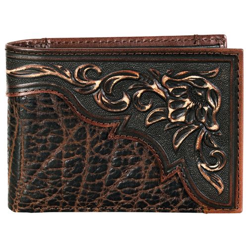 Mens Floral  Emboss Overlay Wallet