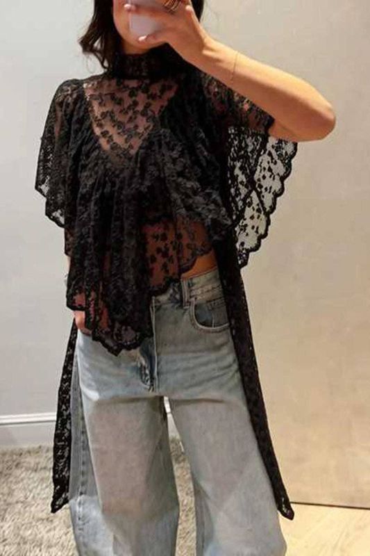 Asymmetrical Sheer Top
