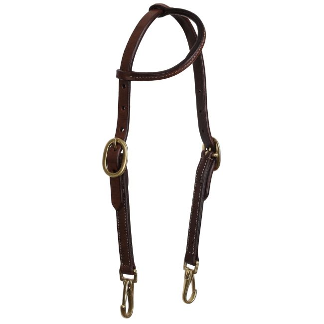 Showman Argentina Cow Leather One Ear Headstall  - Large Pony