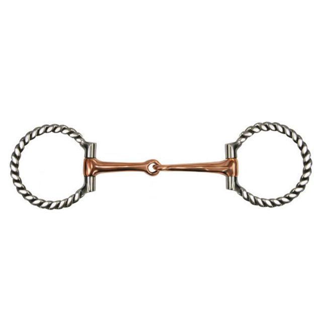 Showman Stainless Steel Show Bit w/Twisted Ring Cheeks 5.25" Broken Mouth