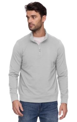 RIDGE STRETCH OTTOMAN 1/4 ZIP MOCK NECK