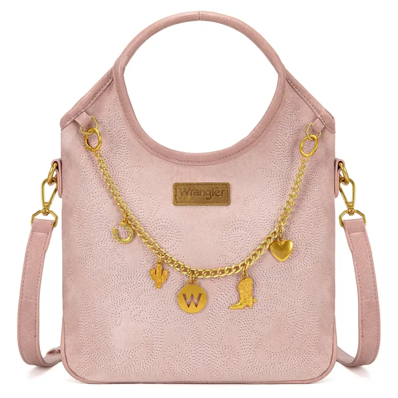 Wrangler Charm Chain Hobo Tote Bag
