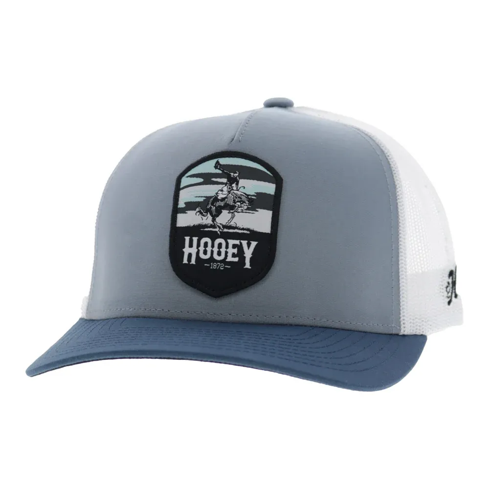 Cheyenne 5-Panel Trucker Snapback Hat Blue/White