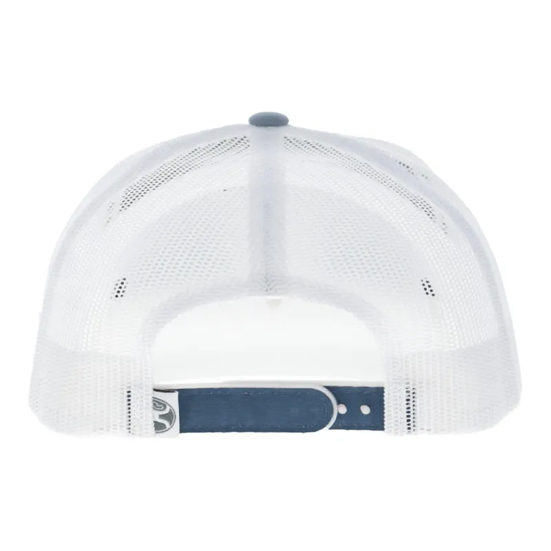 Cheyenne 5-Panel Trucker Snapback Hat Blue/White
